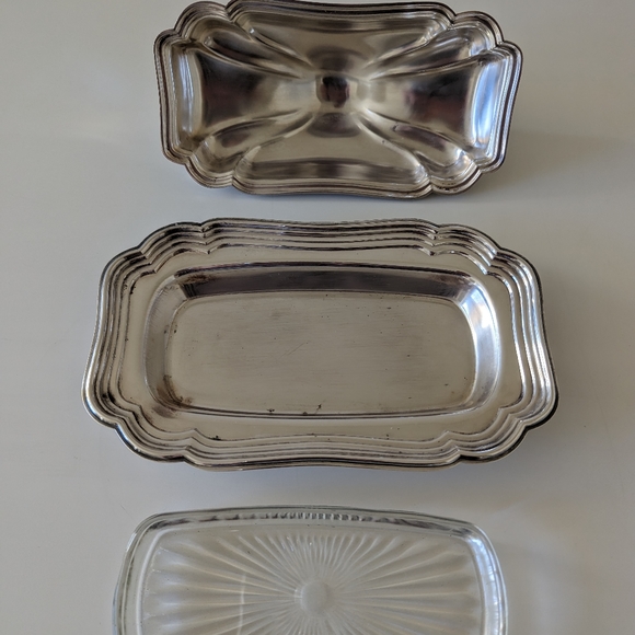Vintage Chadwick Silver & Glass Butter Dish International Silverplate Co 1587 - Picture 8 of 8